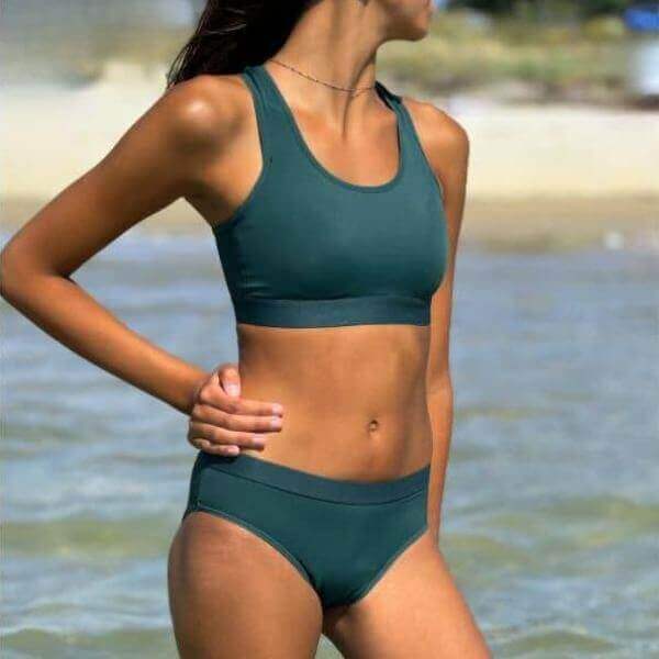 Bas de maillot de bain menstruel vert flux abondant Best of Natural