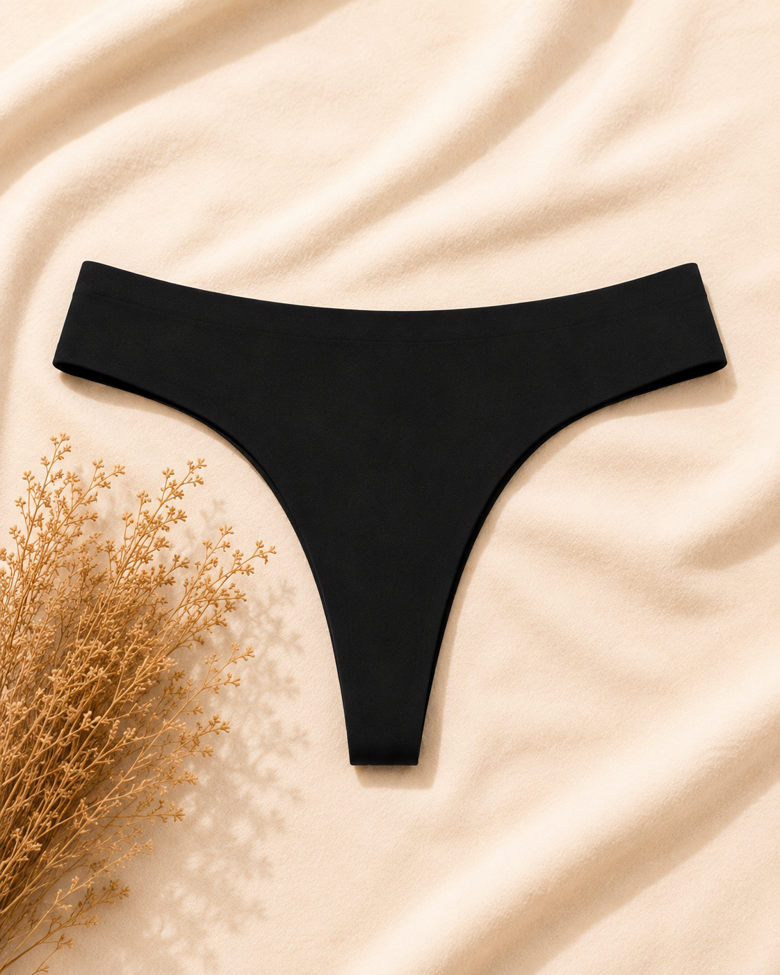 Tanga Menstrual Sin Costuras – Negro