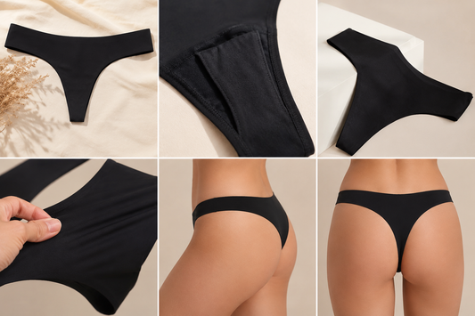 Tanga Menstrual Sin Costuras – Negro